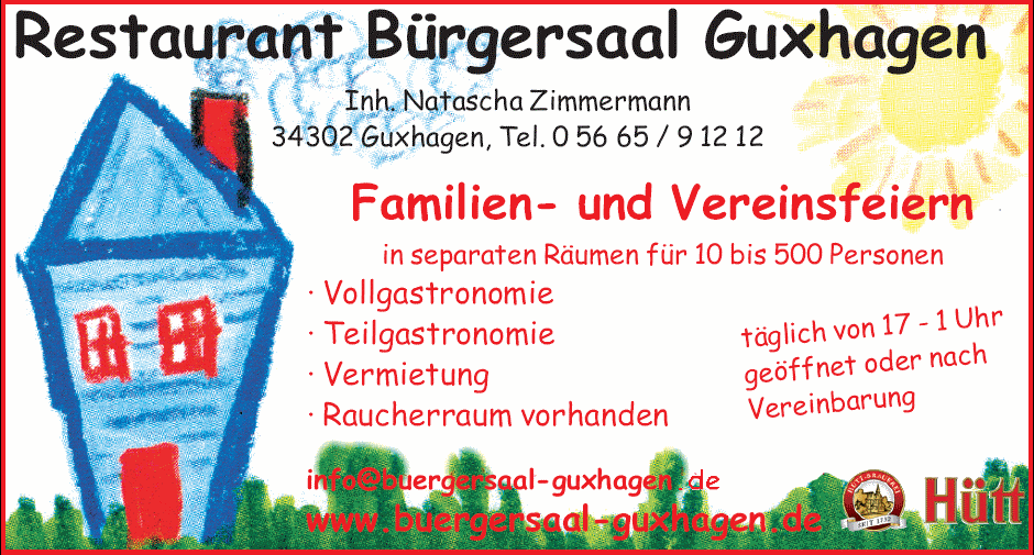 Visitenkarte B�rgersaal